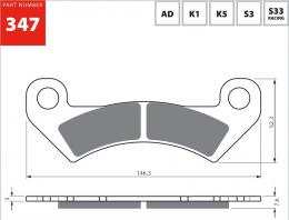 Изображение продукта Тормозные колодки дисковые 347 K5 