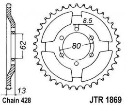 Изображение продукта Звезда ведомая JTR1869 45 