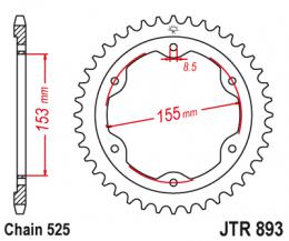 Изображение продукта Звезда ведомая JTR893 38ZBK 