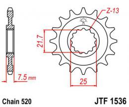 Звезда ведущая JTF1536 16RB  - 1