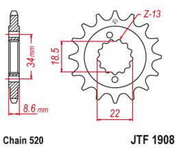 Изображение продукта Звезда ведущая  JTF1908 15RB 