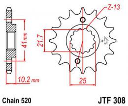 Звезда ведущая JTF308 14RB  - 1