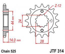 Звезда ведущая JTF314 16RB  - 1