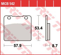 Изображение продукта Колодки тормозные дисковые MCB542 