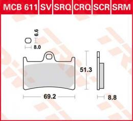 Изображение продукта Колодки тормозные дисковые MCB611SV 