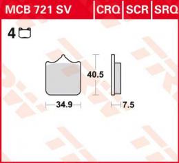 Изображение продукта Колодки тормозные дисковые MCB721SV 