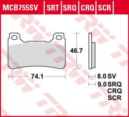 Колодки тормозные дисковые MCB755SRT  - 1